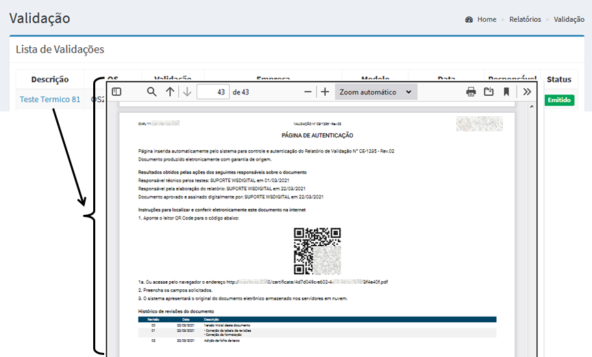 SVT-Cloud: Emissão do relatório de Qualificação Térmica